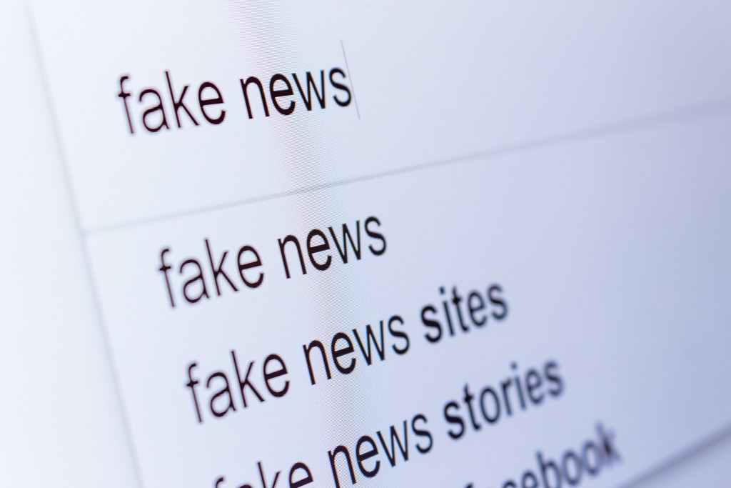 An internet search for information on fake news