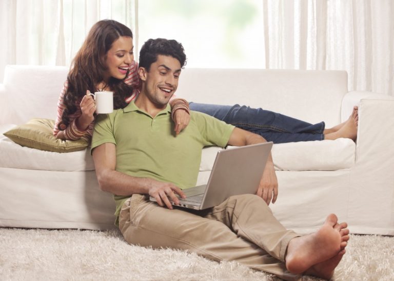 married couple in the sofa