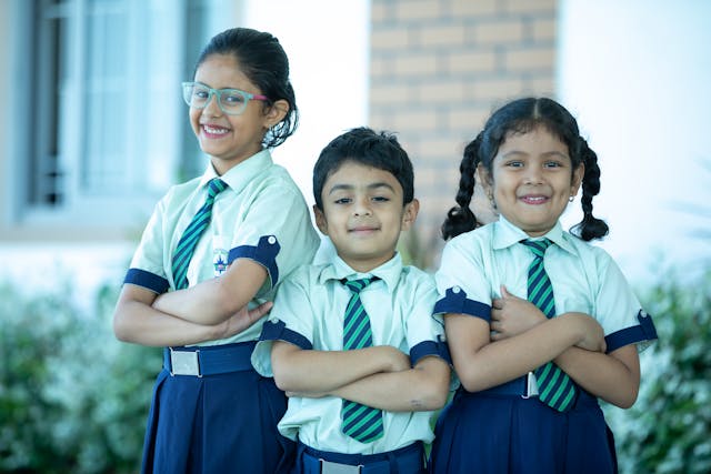 Elementary Students in Their Uniform
